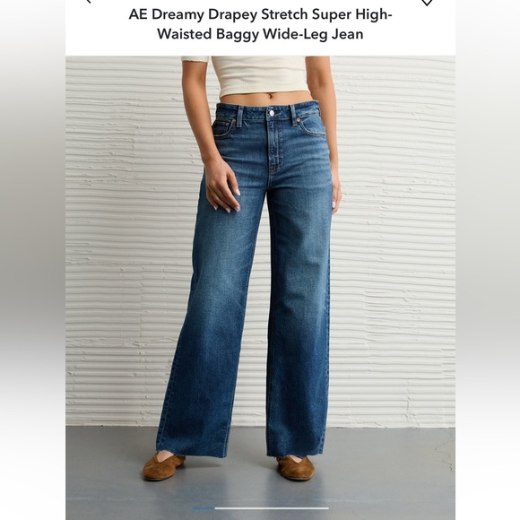 American Eagle Outfitters Blue Flare Wide Leg Jeans - Picture 1 of 5